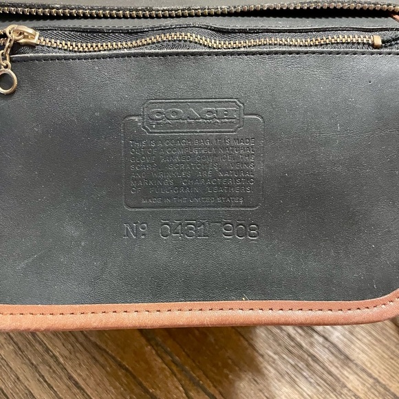 Coach Vintage Swagger Spectator Bag Purse Black Tabac Tan Piping Leather Classic - Picture 11 of 14